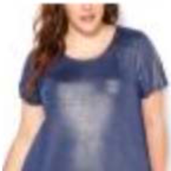 T-SHIRT, FOIL PRINT, PATRIOT BLUE, SIZE 5X, SHAPED FIT, SCOOP NECK, SHORT SLEEVE - Picture 1 of 1